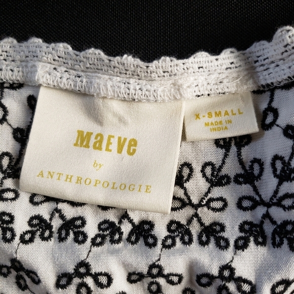 Anthropologie Maeve Embroidered Peplum‎ Tank Top XS - Picture 4 of 5